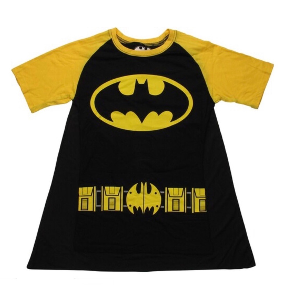 🆕 Batgirl Logo Costume Caped Black Juniors T-Shirt, Sz: S/P, New